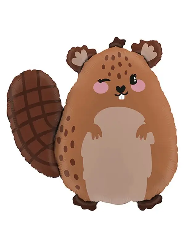 Воздушный шар 21" "Милый бобер" фольга, инд. уп.