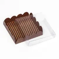 Коробка для печенья, &laquo;Полосы крафт&raquo; 12&times;12&times;3 см