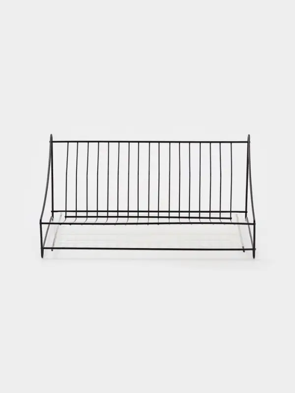 Сушилка для тарелок с поддоном 38*17,5*23,5 см, цвет черный