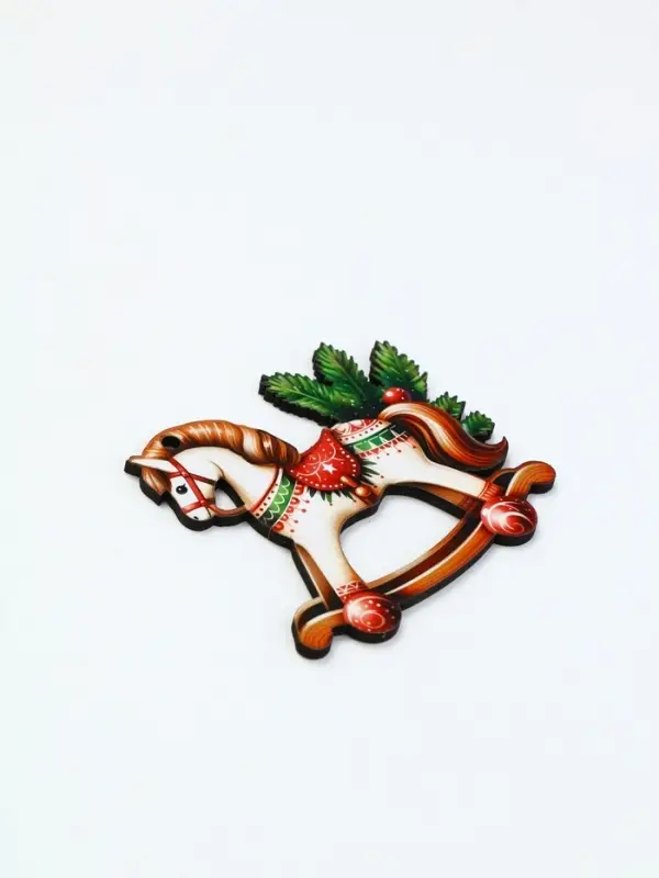 Ёлочная игрушка - подвеска новогодняя &laquo;Лошадка-качели&raquo;, 7.7&times;6.9 см