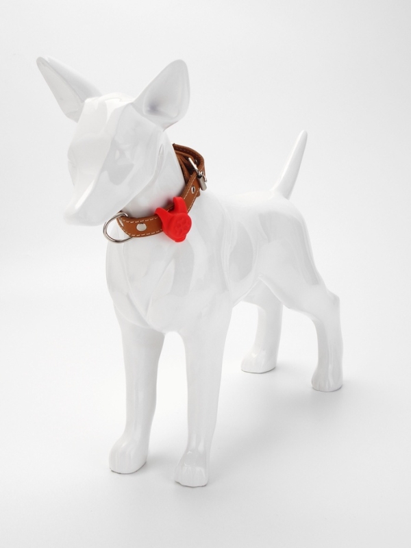 Световой маячок на ошейник/поводок с 3 режимами свечения "Лапка", 3,2 см, силикон, красный