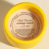 Свеча в вулканическом подсвечнике "Изгиб" жёлтая 8,3х8,5х7 см