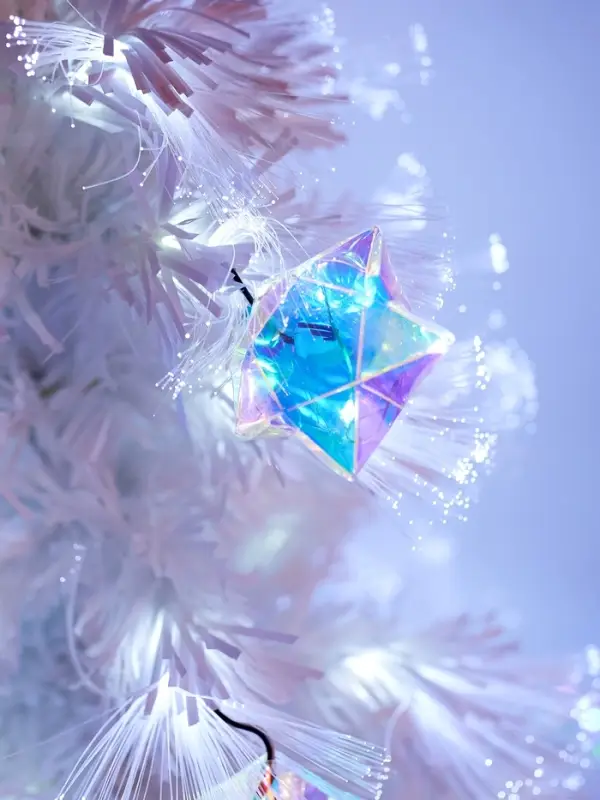 Ёлка фиброоптическая &laquo;Белоснежная&raquo; 90 см, d нижнего яруса 45 см, 8 веток, 8 режимов