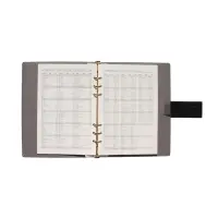 Органайзер на кольцах, А5, с хлястиком, 80л, линия, к/зам, Черный