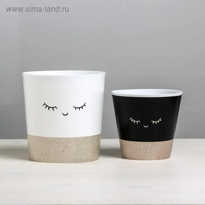 Набор кашпо для цветов 2 в 1 &laquo;Мордочки&raquo;, 0,8 и 1,6 л, 11 х 12 и 14 х 14 см