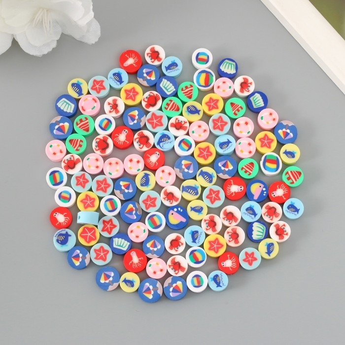 Бусины резиновые фигурные "Море" МИКС, уп. 500 шт.