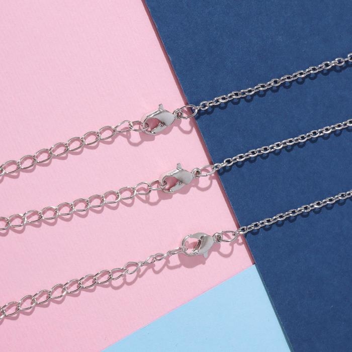 Кулоны &laquo;Неразлучники&raquo; троица, цвет серебро, 45 см