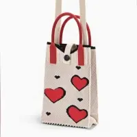 Сумка подр Сердца, 12*4*17, отд на кнопке, дл ремень, белый