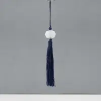 Подвеска текстиль, пластик "Кисть. Лотос" тёмно-синяя 1,2х2,7х14,5 см