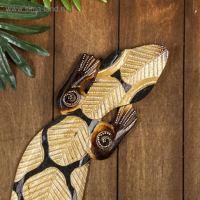 Панно дерево "Геккон" 78х13х1 см