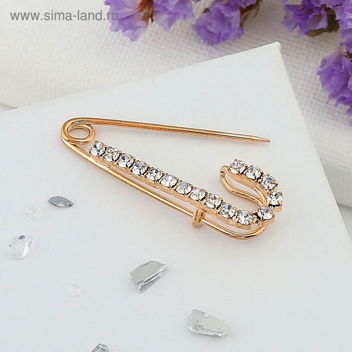 Булавка &laquo;Классика-россыпь&raquo;, 3,5см, цвет белый в золоте