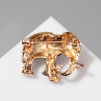 Брошь &laquo;Слон индийский&raquo;, цвет красно-серый в золоте