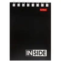 Блокнот А7 40л на гребне "INSIDE", обл мел карт 40Б7B1гр_01622