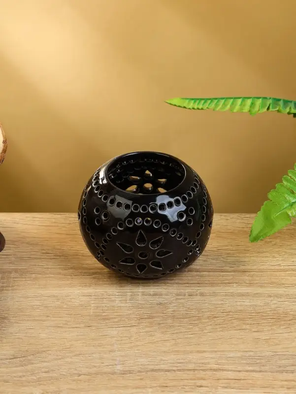 Аромалампа &laquo;Шар&raquo;, 9&times;9&times;8 см, керамика, тёмно-коричневая