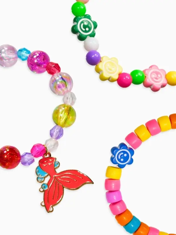 Браслет детский &laquo;Выбражулька&raquo;, 3 шт. набор, хвост русалки, бусины, цветной