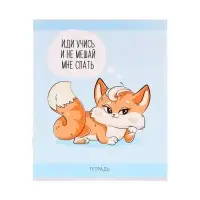 Тетрадь 48 листов в клетку Calligrata &laquo;Лисички&raquo;, обложка мелованная бумага, серые листы, МИКС