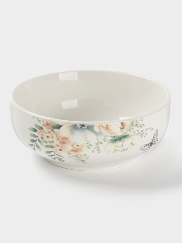 Салатник Доляна "Цветы" цвет белый   15,5х6 см