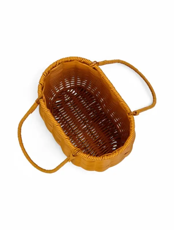 Корзина пластик 21 х 13 х 17 см, ручка13 см металл карскас коричневый