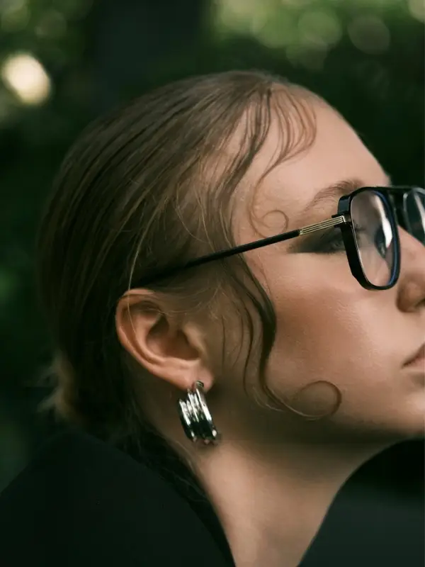 Серьги металл "Трио" на увеличение, цвет серебро