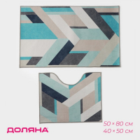 Коврики для ванной и туалета Доляна &laquo;Свэч&raquo;, 2 шт: 50&times;80 см, 40&times;50 см