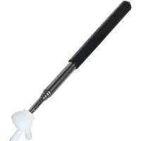 Указка телескопическая 68см черная с белым пальцем