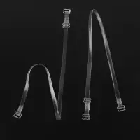 Лямки для бюстгальтера, силиконовые, фурнитура металл, 0.5 см, 37 см, пара, прозрачные