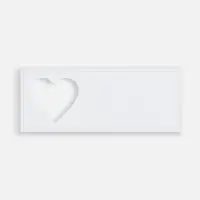 Лейбл из ПВХ с вырубкой &laquo;Сердце&raquo;, белый