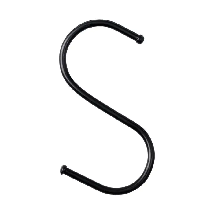 Крючок S-образный, d=3.2 мм, L=8 см, чёрный