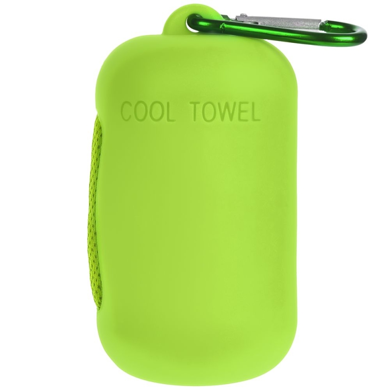 Охлаждающее полотенце Narvik в силиконовом чехле, зеленое яблоко