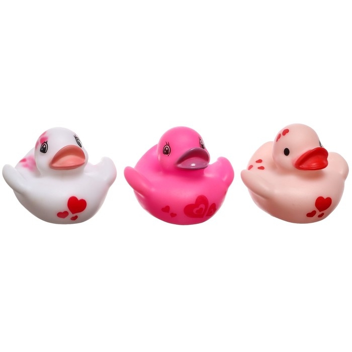 Набор резиновых игрушек для ванны &laquo;Уточки Лаффки&raquo;, 5 см, 3 шт., цвет МИКС, Крошка Я