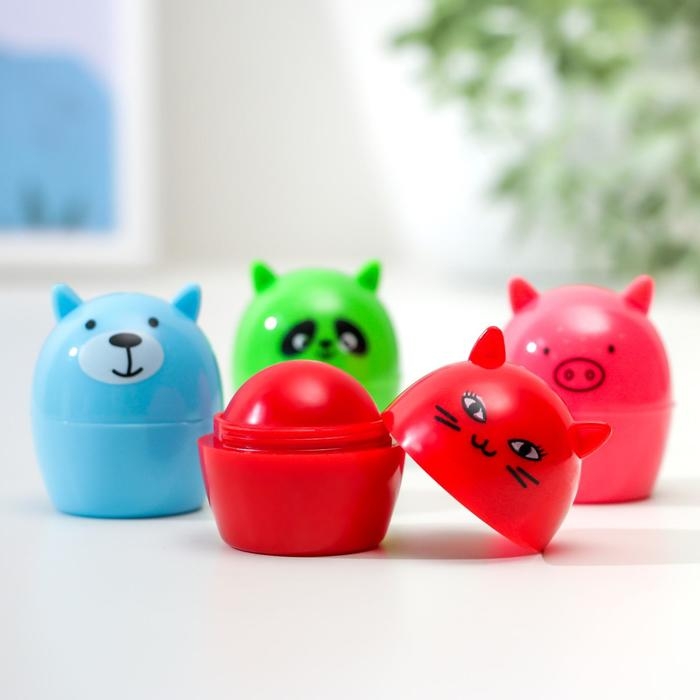 Бальзам для губ &laquo;Зверята&raquo;, микс цветов и ароматов