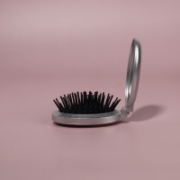 Расчёска массажная &laquo;Перламутр&raquo;, складная, с зеркалом, 5,5 &times; 8,5 см, цвет МИКС