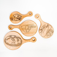 Доски разделочные Mаgistrо 4 шт, цельный массив кедра, цвет молочный