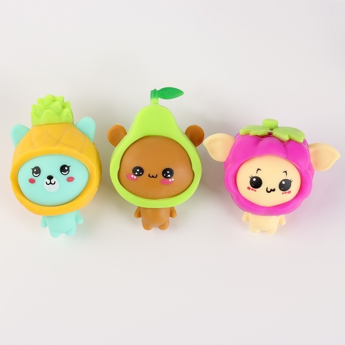 Антистресс сквиш мялка &laquo;Зверушки-фруктики&raquo;, в пакете