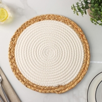 Салфетка сервировочная на стол Доляна &laquo;Мэг&raquo;, 30&times;30 см, цвет белый