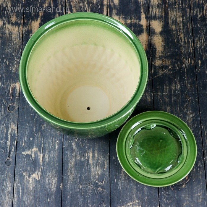 Горшок цветочный "Болеро №1" 10 л, 21 &times; 30 см, 1 сорт, зелёный