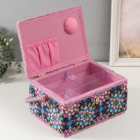 Шкатулка для рукоделия "Цветы калейдоскопа" 19х26х14,5 см