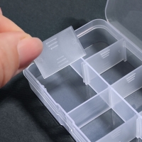 Органайзер для декора, передвижные ячейки, 8 ячеек, 10,6 &times; 6,5 &times; 2,3 см, цвет прозрачный