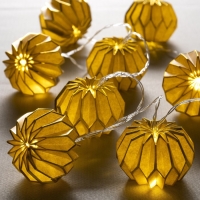 Гирлянда &laquo;Нить&raquo; 2 м с насадками &laquo;Серый фонарик&raquo;, IP20, прозрачная нить, 10 LED, батарейки AAх2 (нет в комплекте), свечение тёплое белое