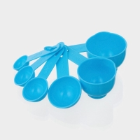 Набор мерных ёмкостей Доляна &laquo;Маэстро&raquo;, 7 предметов: стакан 500 мл, ложки, цвет голубой