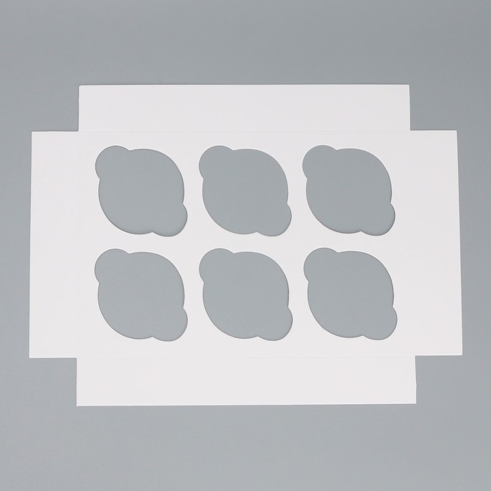 Коробка для капкейков, кондитерская упаковка двухсторонняя, 6 ячеек &laquo;Розы&raquo;, 25 х 17 х 10 см