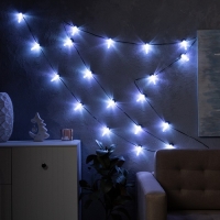 Умная гирлянда &laquo;Нить&raquo; 6 м с насадками &laquo;Лампочки с шишками&raquo;, IP20, тёмная нить, 20 LED, свечение RGB, USB