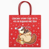 Пакет подарочный новогодний &laquo;Спасибо этому году&raquo;, 22 х 22 х 11 см