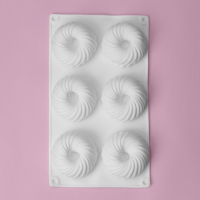 Форма для муссовых десертов и выпечки Доляна &laquo;Вихрь&raquo;, 29,8&times;17,5&times;3 см, 6 ячеек (d=7,7 см), цвет МИКС