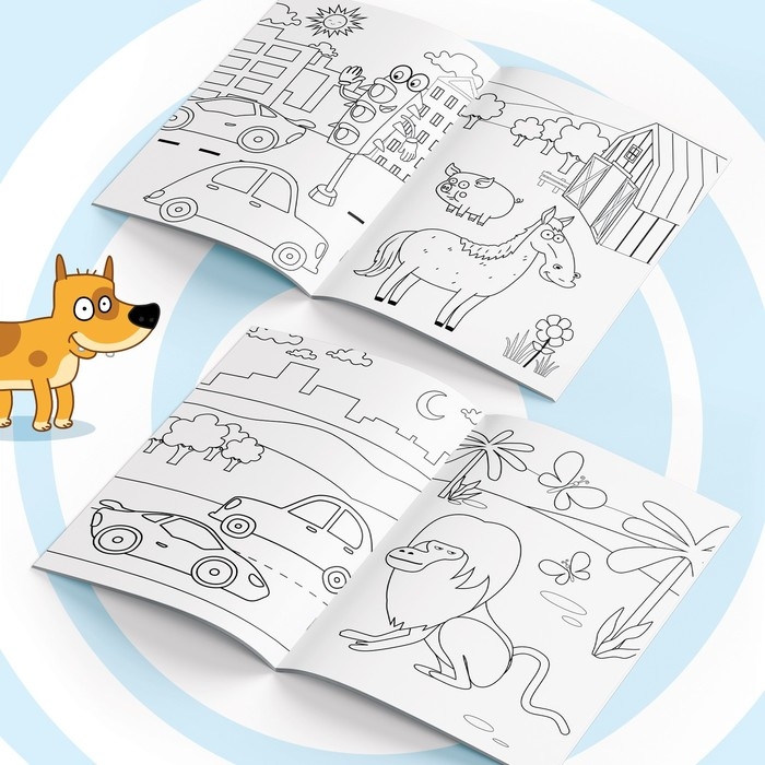 Раскраска &laquo;МЕГА большая&raquo;, 68 стр., А4, Синий трактор