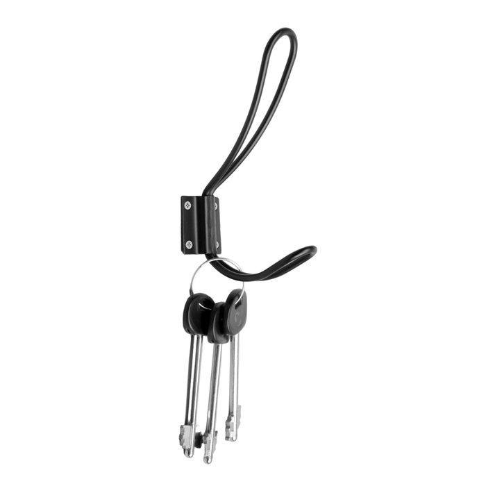 Крючок мебельный ТУНДРА TKD009, двухрожковый, черный, 5 шт