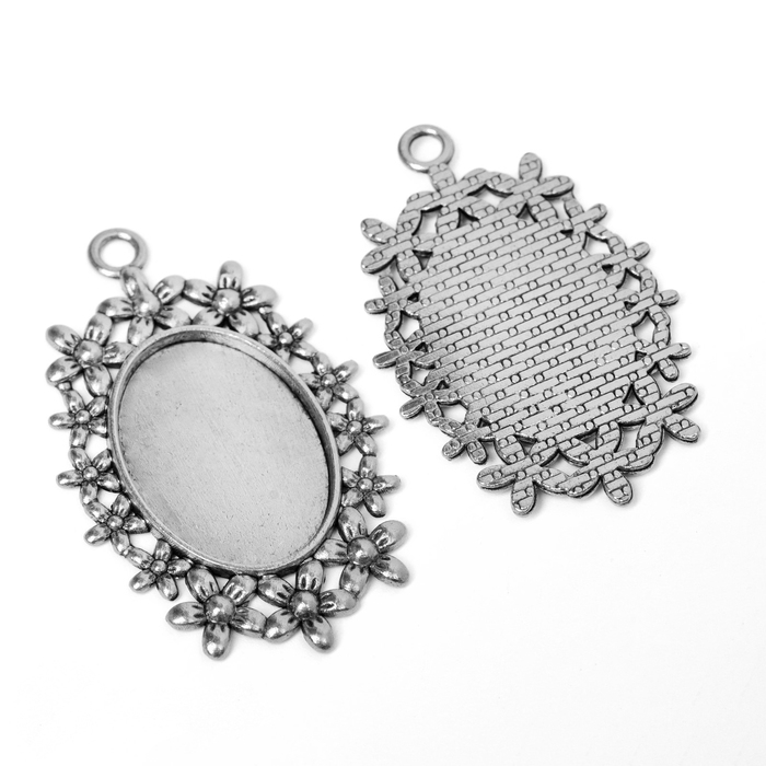 Рамка с сеттингом A2639-2, площадка 18&times;25 мм, цвет чернёное серебро