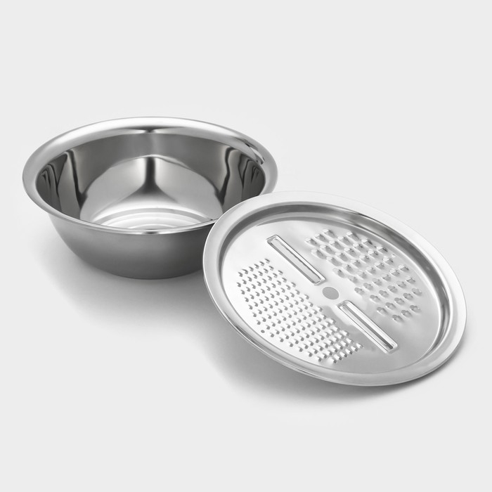 Набор посуды из нержавеющей стали &laquo;Помощник&raquo;, d=28 см (миска), h=9,4 см (тёрка)