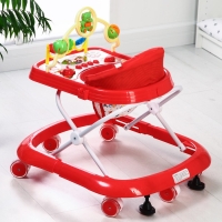 Ходунки &laquo;Забава&raquo;, 8 силик. колес, муз., свет, игрушки, красный