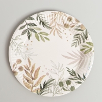 Набор бумажной посуды одноразовый Природа&raquo;, 6 тарелок, 6 стаканов, 1 гирлянда